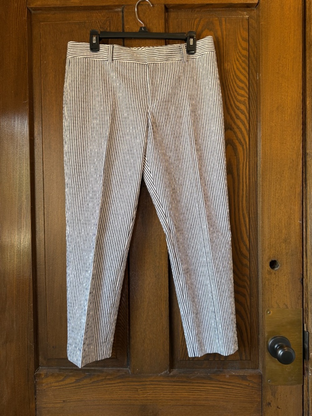 Club Monaco Black and White Striped Chinos
